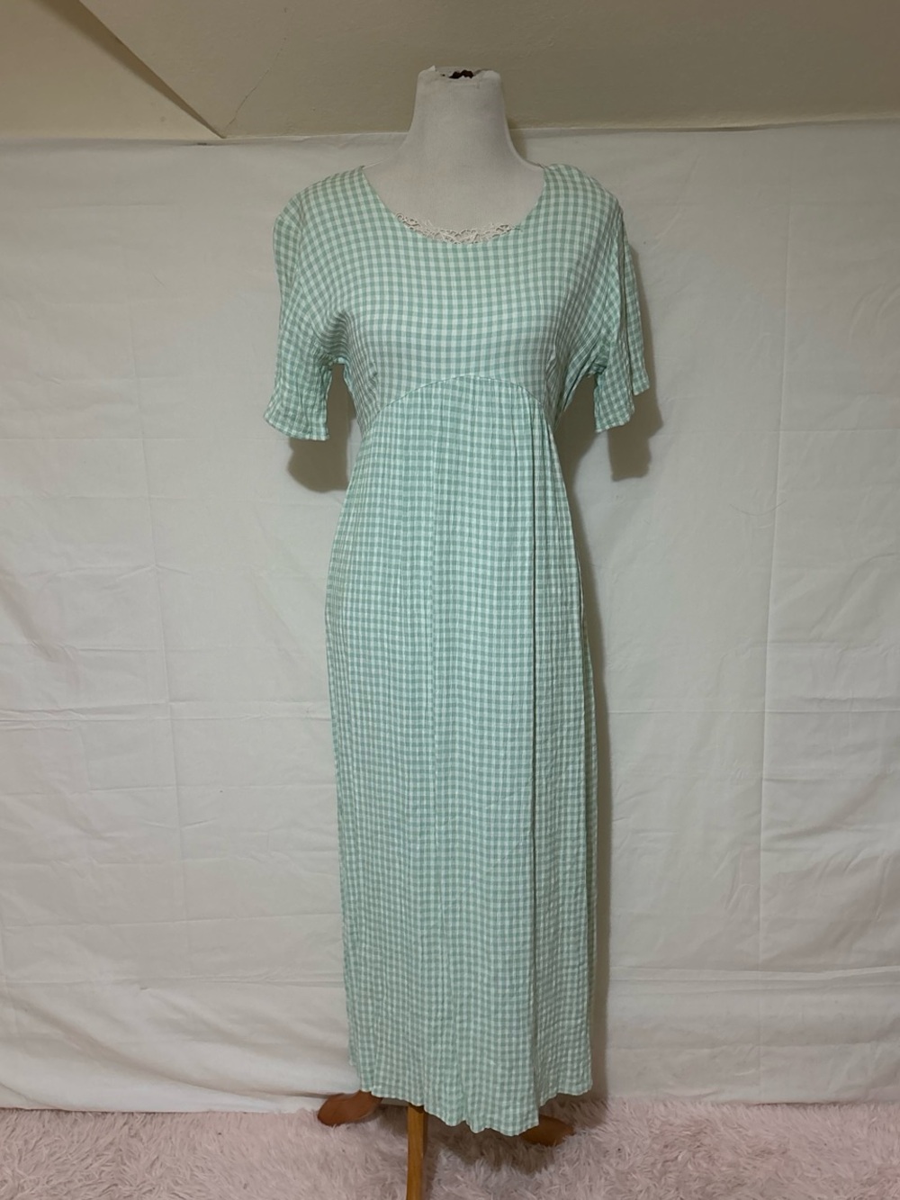 Vintage 1980s Saya brand gingham dress size medium